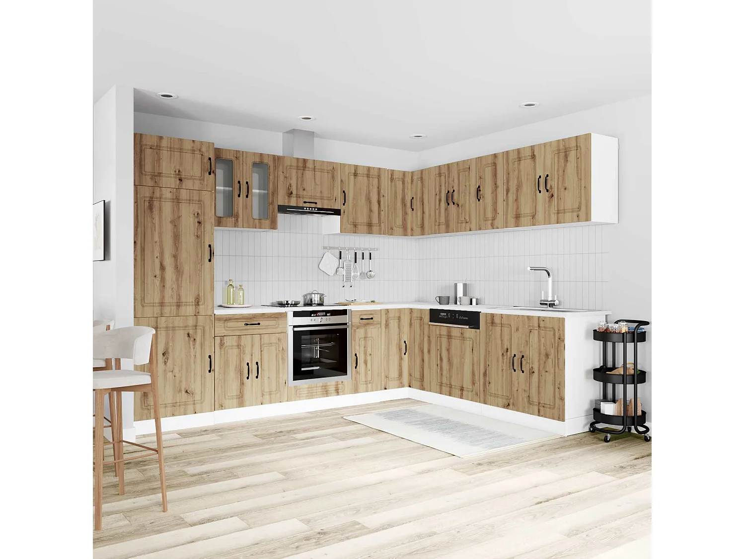 Ensemble d'armoires de cuisine 14 pcs Kalmar bois d'ingénierie