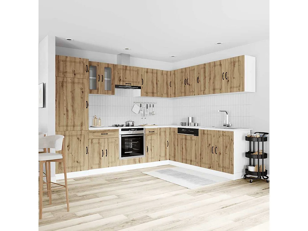 Ensemble d'armoires de cuisine 14 pcs Kalmar bois d'ingénierie