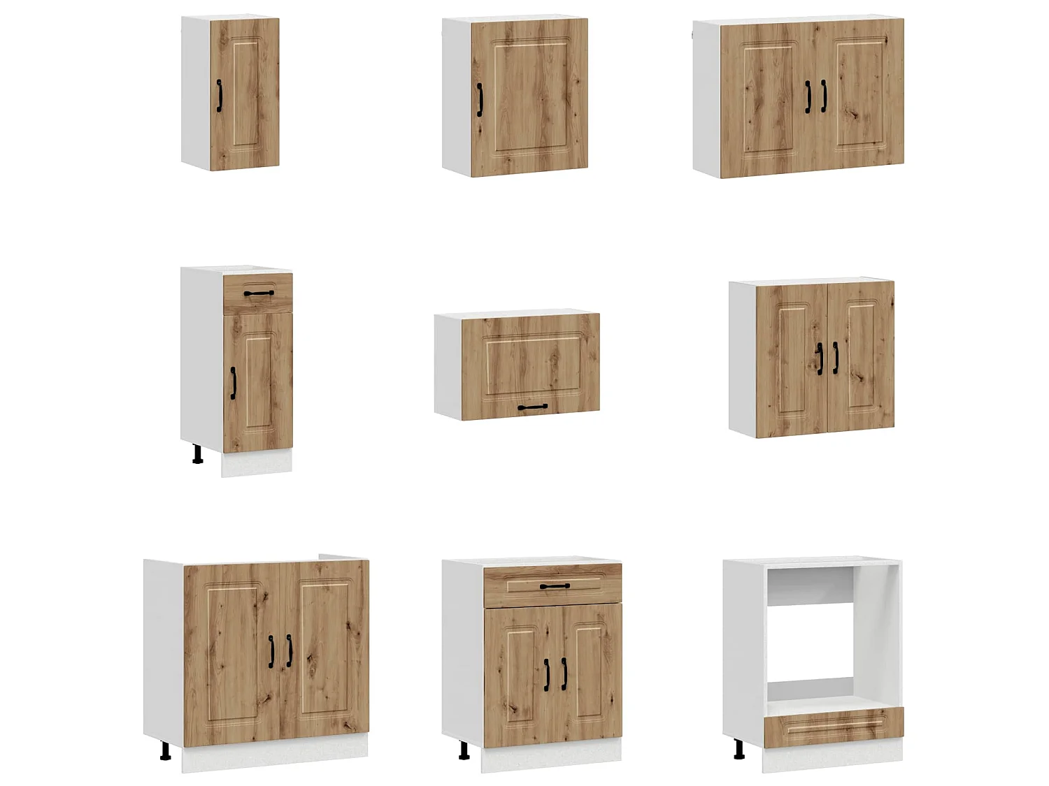Ensemble d'armoires de cuisine 14 pcs Kalmar bois d'ingénierie