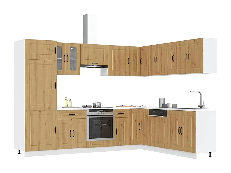 14 peças armário de cozinha conjunto Kalmar carvalho artesanal