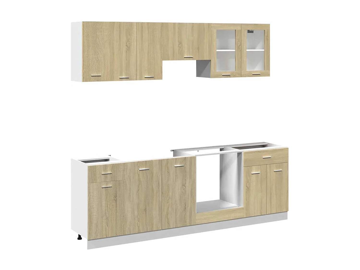 Conjunto móveis de cozinha “Lyon” 8 pcs carvalho sonoma