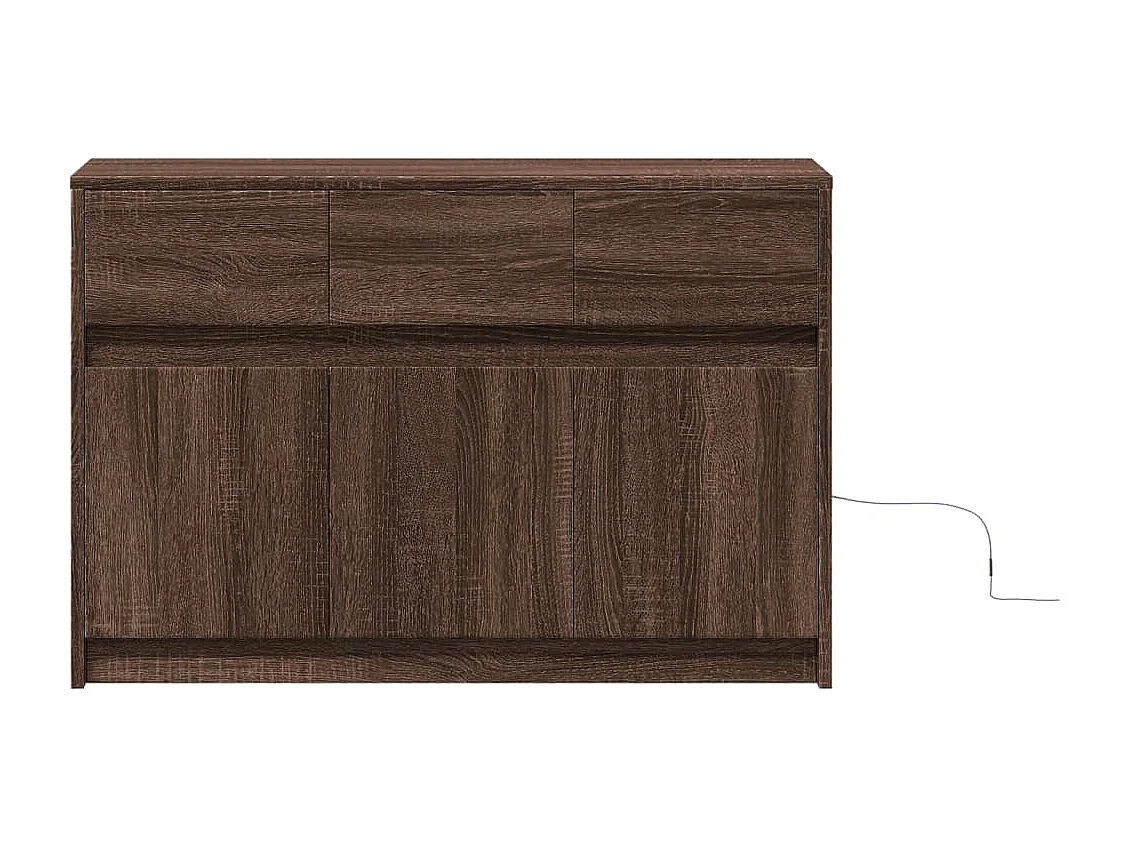 TV-Schrank mit LED-Beleuchtung Braun Eichen-Optik 91x34x61 cm