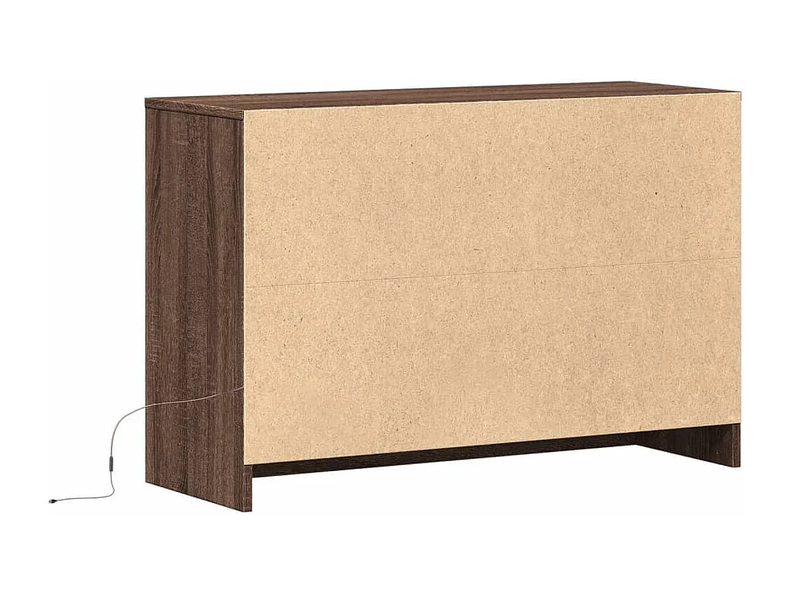 TV-Schrank mit LED-Beleuchtung Braun Eichen-Optik 91x34x61 cm