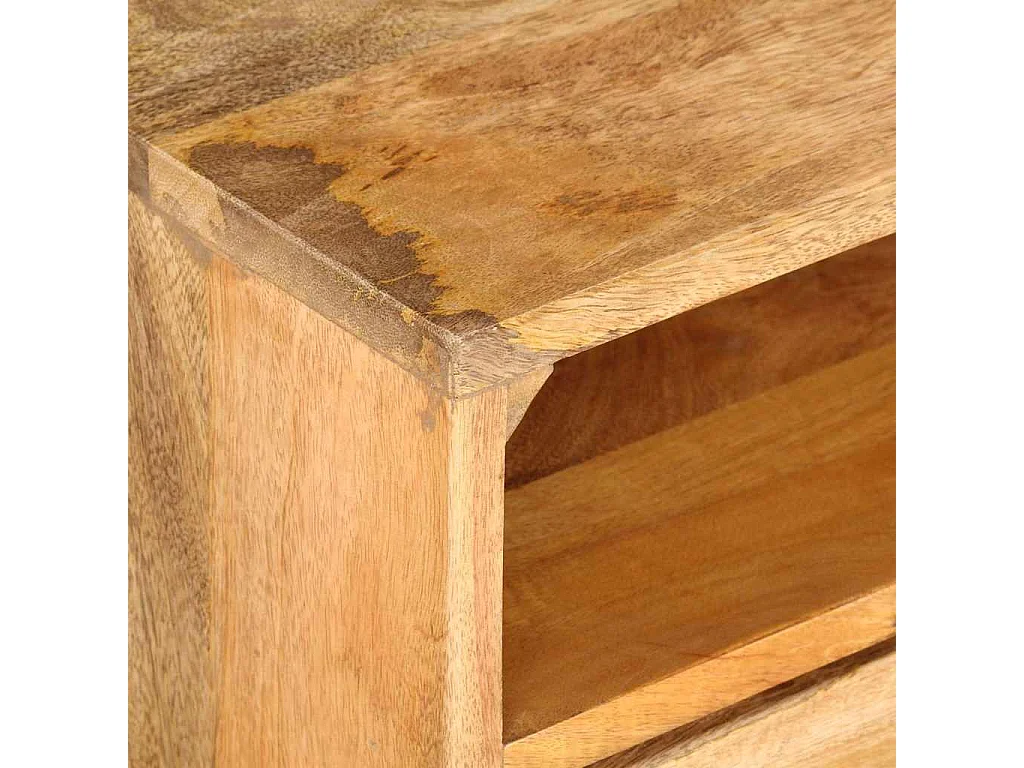 Meuble TV 110x30x41 cm bois massif de manguier