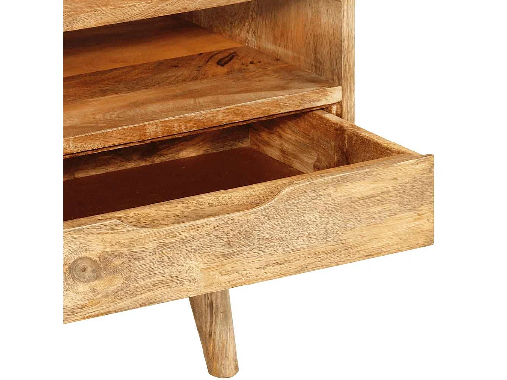 Meuble TV 110x30x41 cm bois massif de manguier