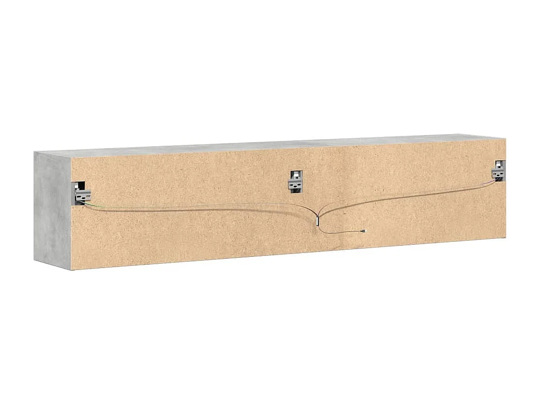 Móvel de parede p/ TV c/ luzes LED 180x31x38 cm cinza cimento