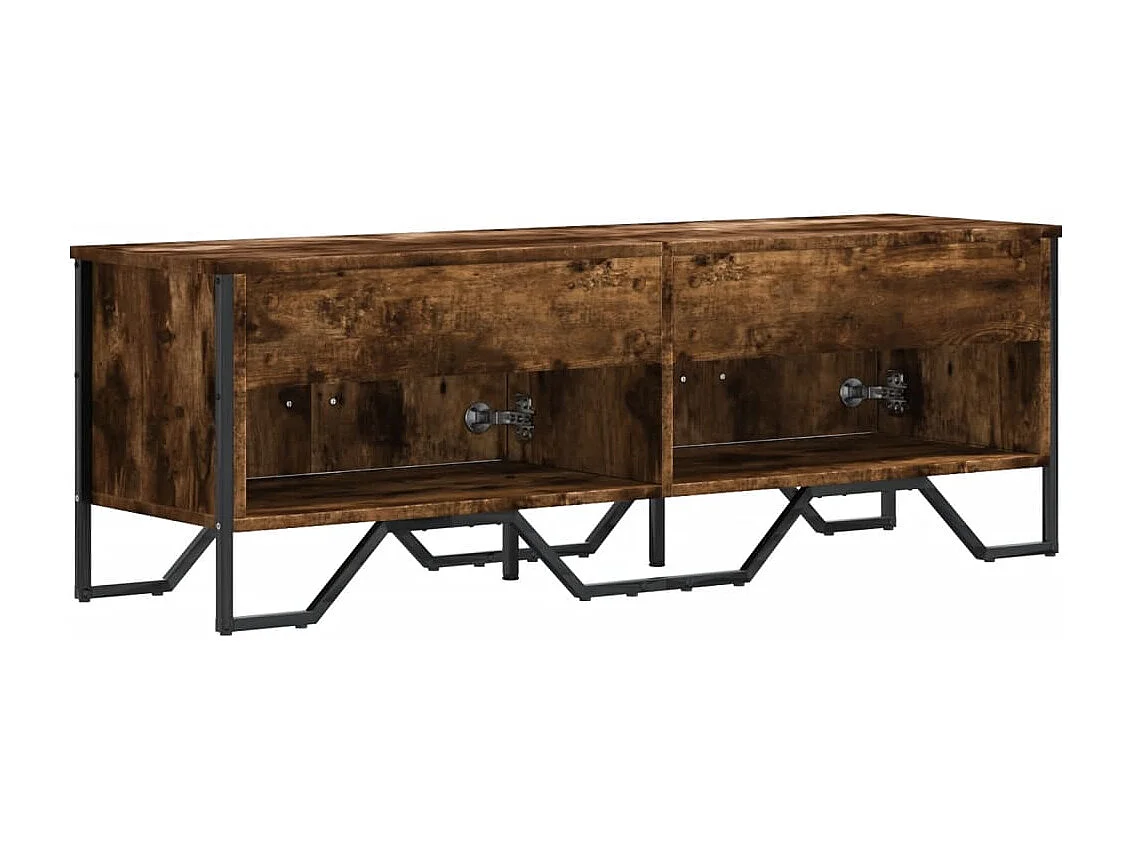 Tv-meubel 122x34x41 cm bewerkt hout gerookt eikenkleurig