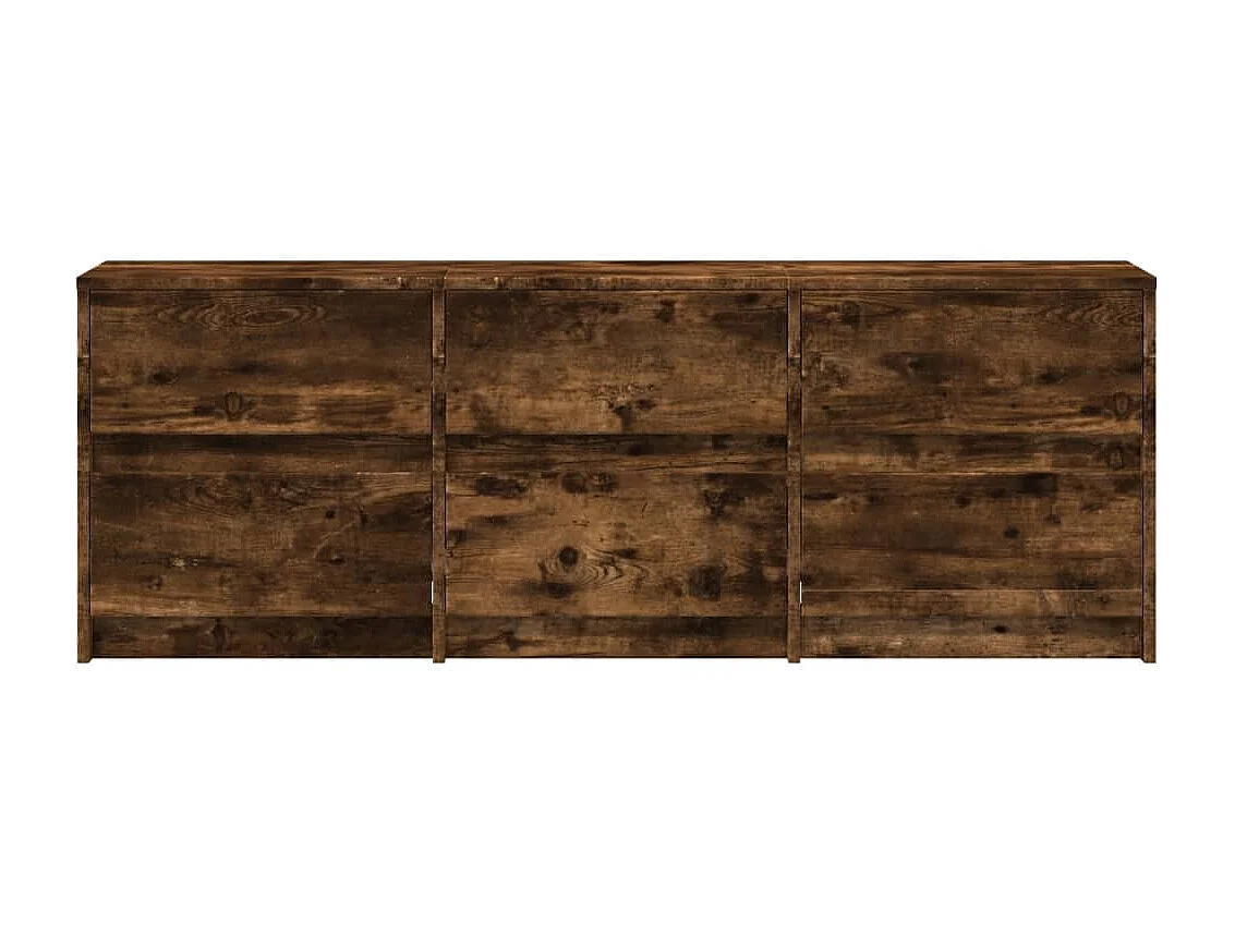 Mobile Porta TV con LED Rovere Fumo 140x34x50cm in Truciolato