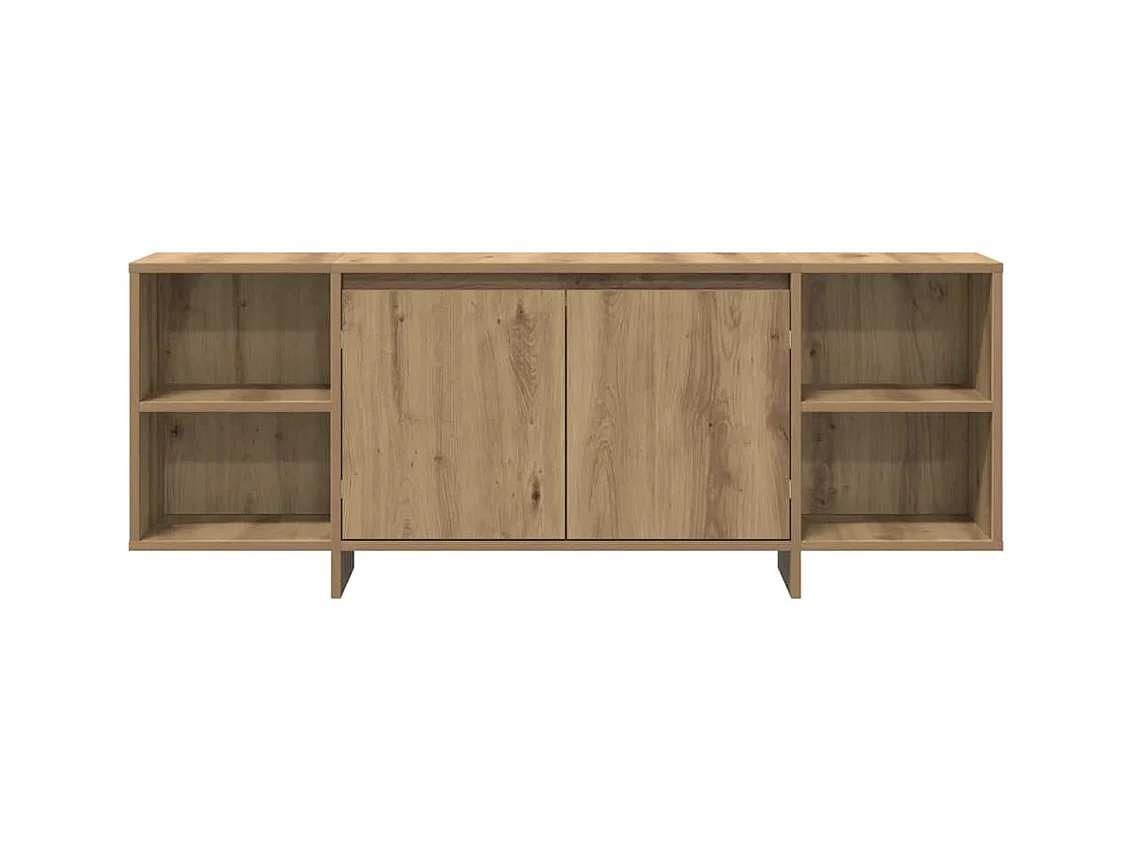 Meuble TV chêne artisanal 130x35x50 cm bois d'ingénierie