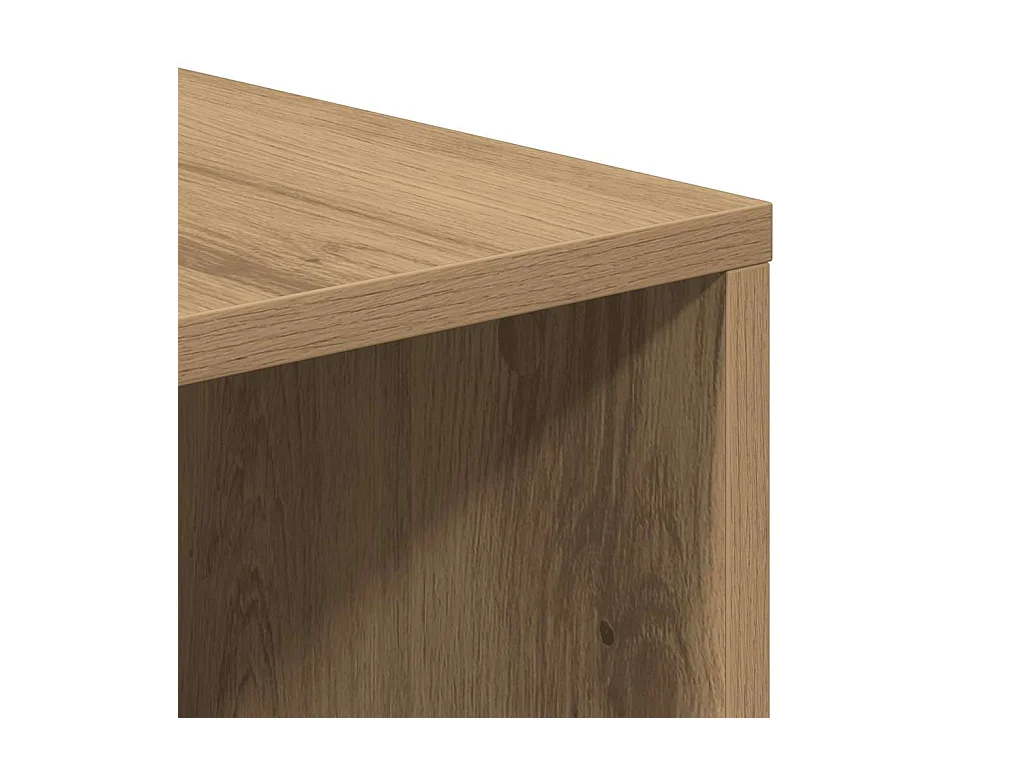 Meuble TV chêne artisanal 130x35x50 cm bois d'ingénierie