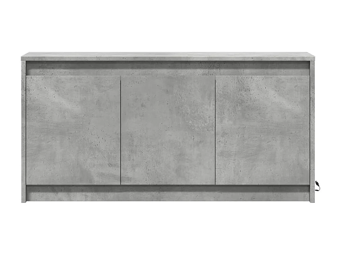 Tv-meubel met LED 100x34x50 cm bewerkt hout betongrijs