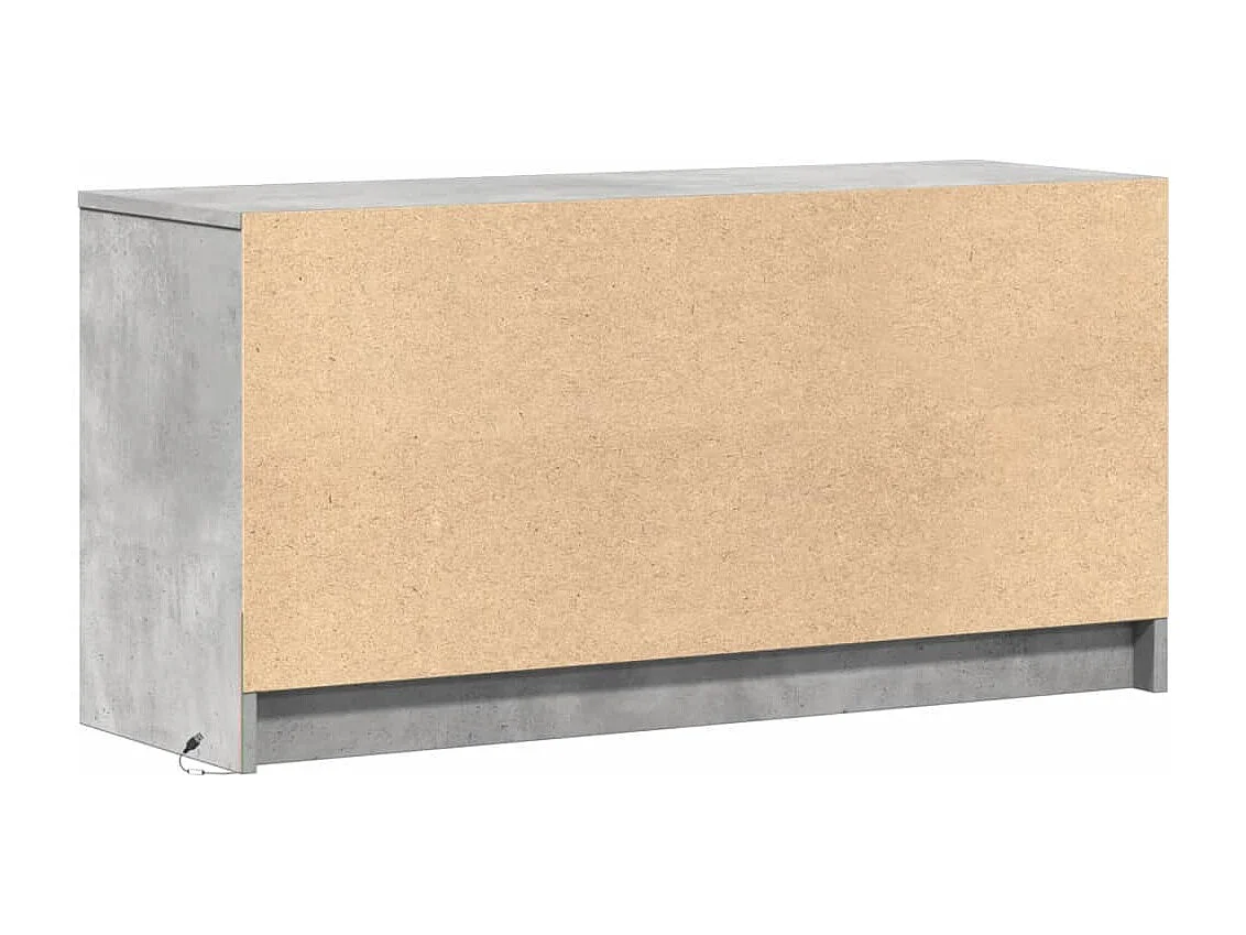 Tv-meubel met LED 100x34x50 cm bewerkt hout betongrijs