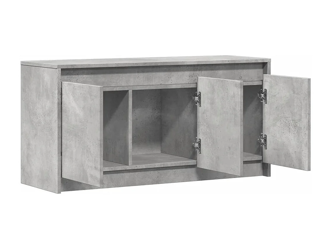 Tv-meubel met LED 100x34x50 cm bewerkt hout betongrijs