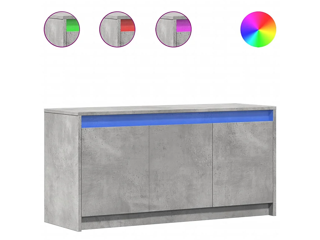 Mobile Porta TV con LED Grigio Cemento 100x34x50 cm Truciolato