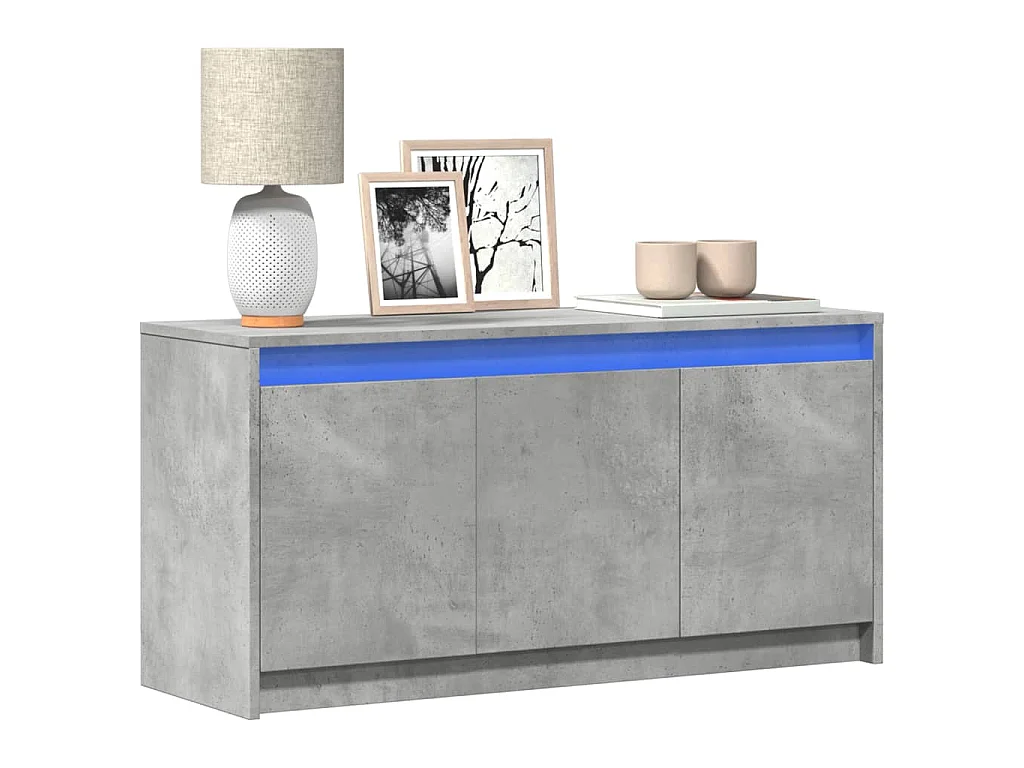 Mobile Porta TV con LED Grigio Cemento 100x34x50 cm Truciolato
