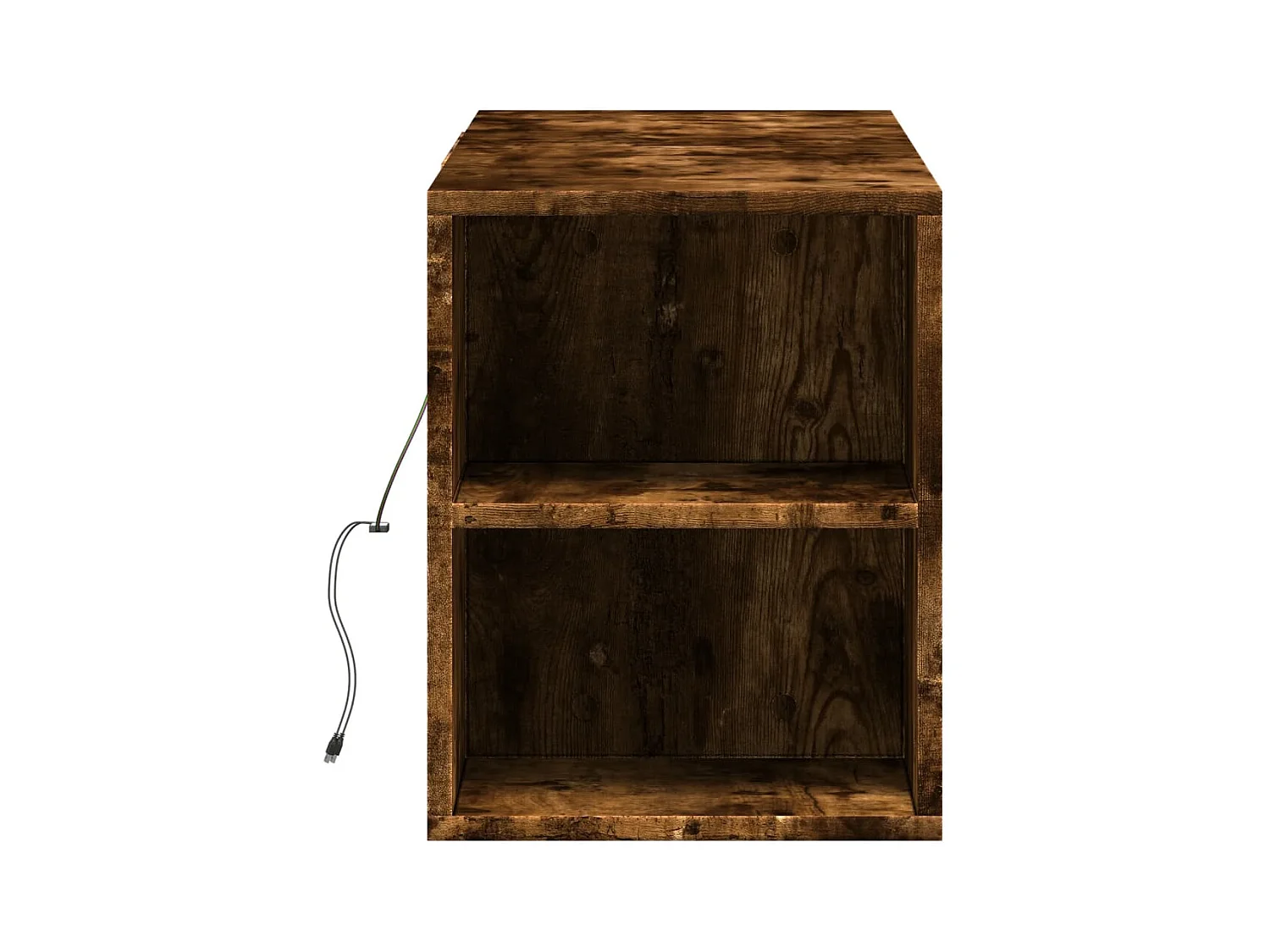 Meuble TV mural avec lumières LED chêne fumé 135x31x39,5 cm