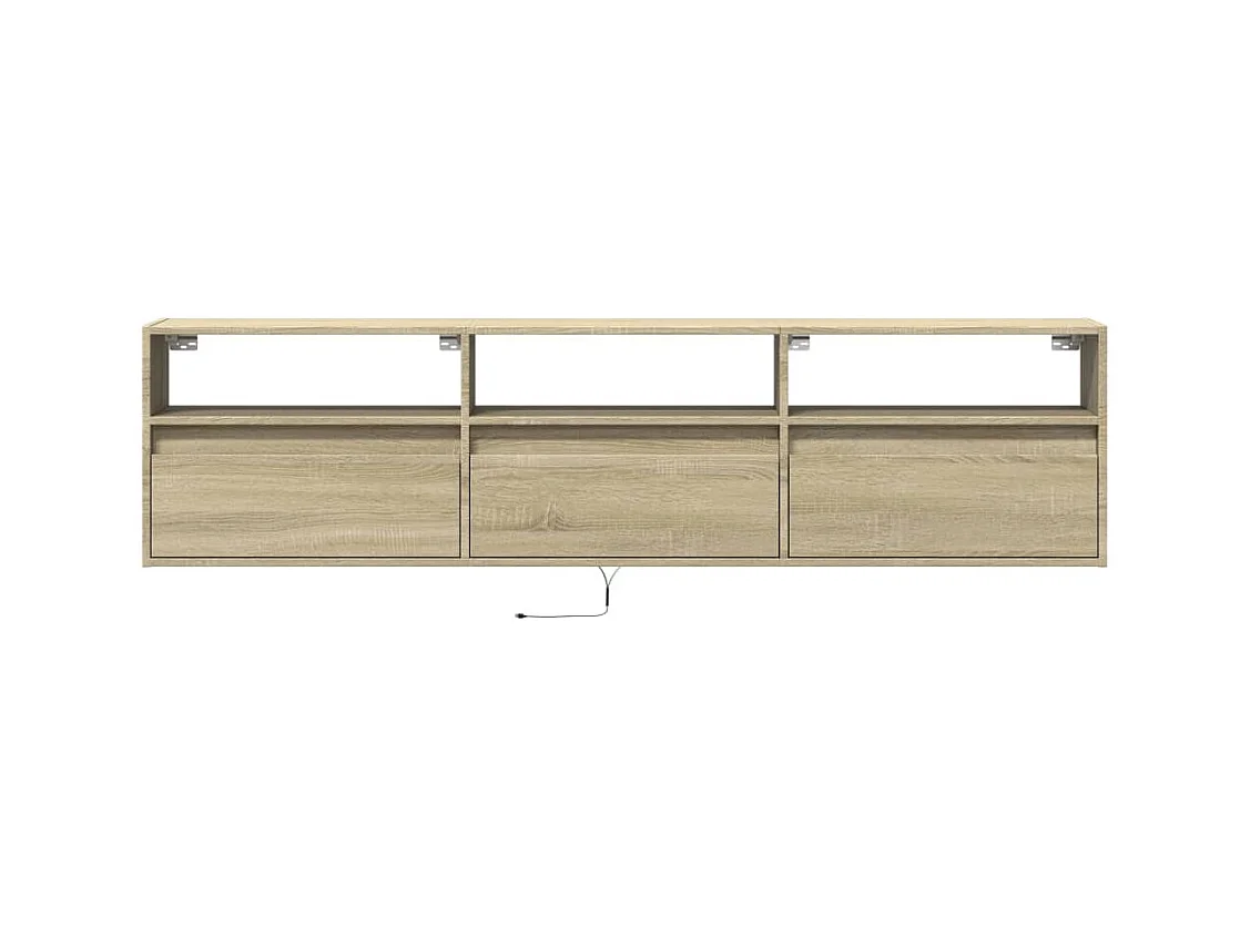 Meuble TV mural avec LED chêne sonoma 180x31x45 cm