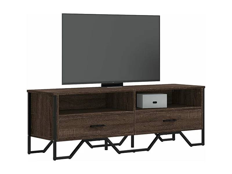 Tv-meubel 122x34x41 cm bewerkt hout bruin eikenkleurig