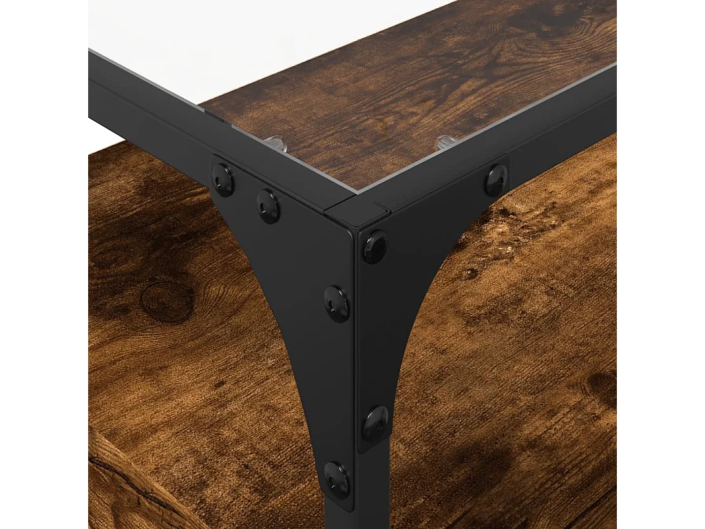 TV-Schrank mit Glasplatte Räuchereiche 80x35x51cm Holzwerkstoff