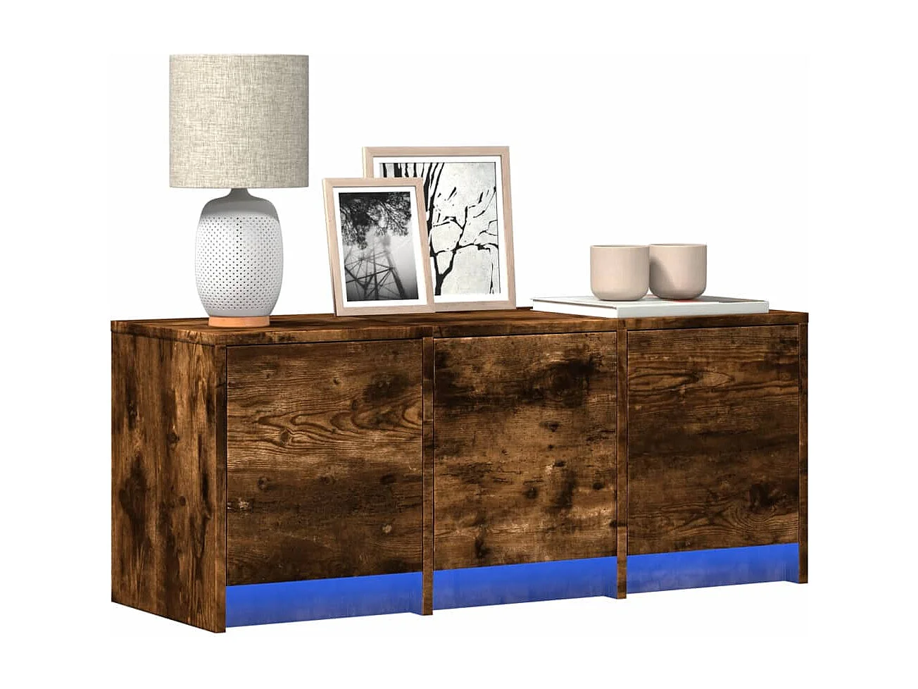 TV-Schrank LED Räuchereiche 97x34x40 cm Holzwerkstoff