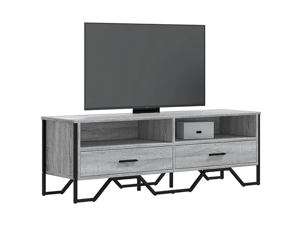 Mobile Porta TV Grigio Sonoma 122x34x41cm in Legno Multistrato