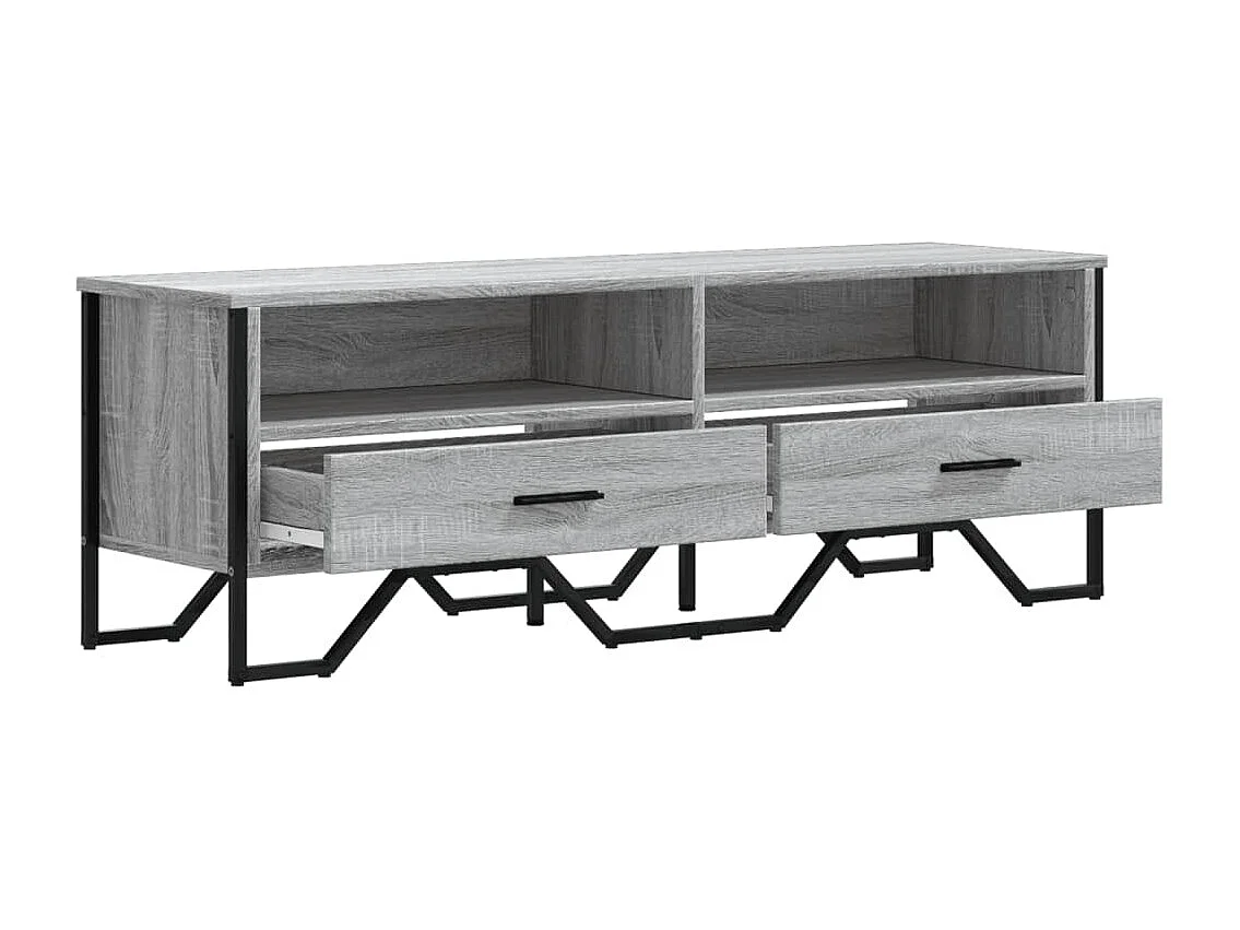 Mobile Porta TV Grigio Sonoma 122x34x41cm in Legno Multistrato