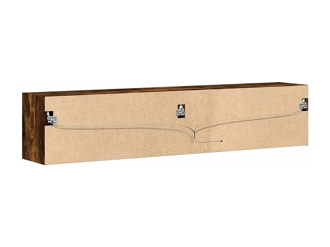 Móvel de parede p/ TV c/ luzes LED 180x31x38 cm carvalho fumado