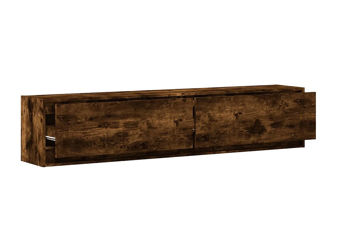 Móvel de parede p/ TV c/ luzes LED 180x31x38 cm carvalho fumado