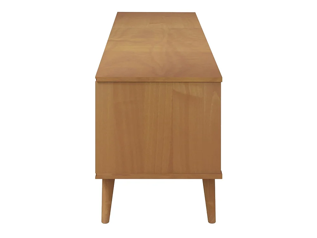 TV-Schrank MOLDE Braun 158x40x49 cm Massivholz Kiefer