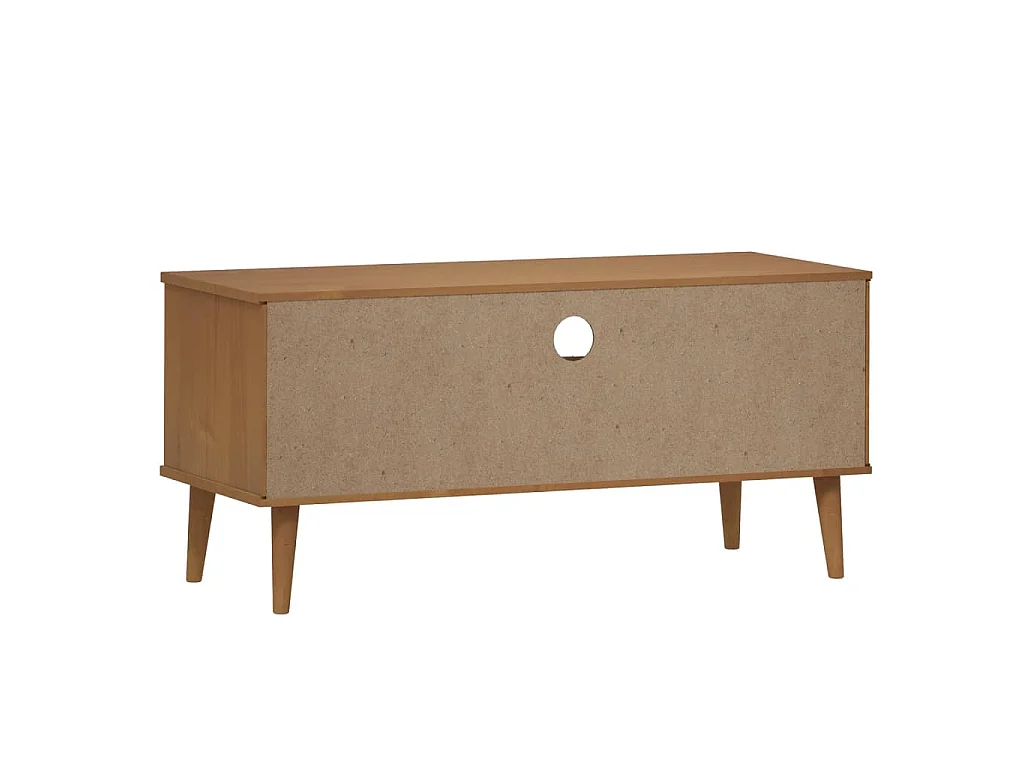 TV-Schrank MOLDE Braun 158x40x49 cm Massivholz Kiefer