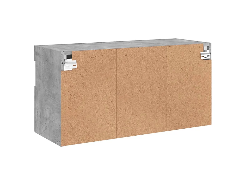TV-Wandschrank mit LED-Leuchten Betongrau 80x30x40 cm
