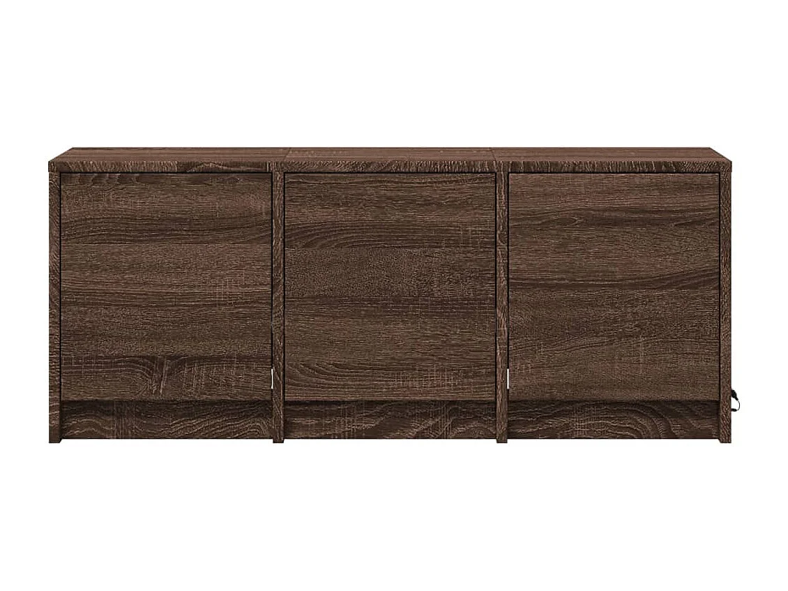 Tv-meubel met LED 97x34x40 cm bewerkt hout bruin eikenkleurig