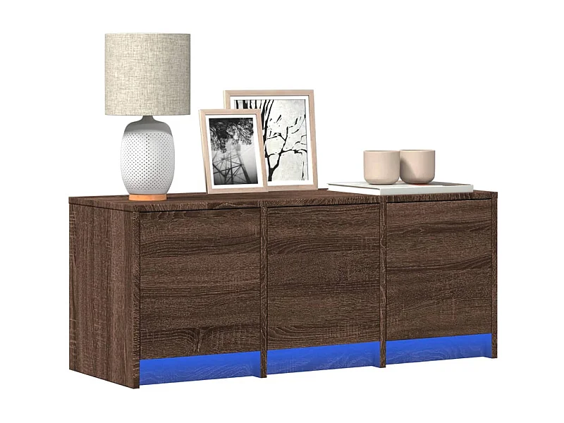 TV-Schrank LED Braun Eichen-Optik 97x34x40 cm Holzwerkstoff