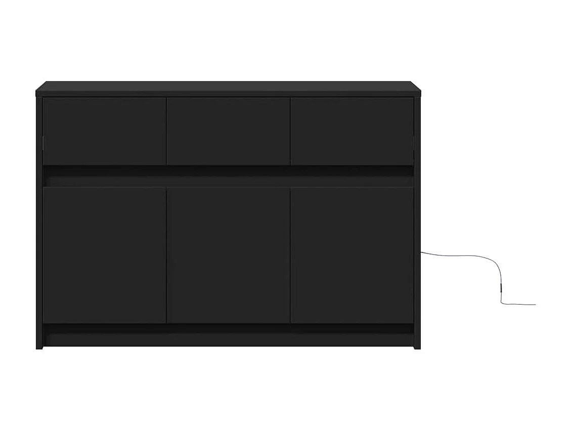 Móvel de TV com luzes LED derivados de madeira preto