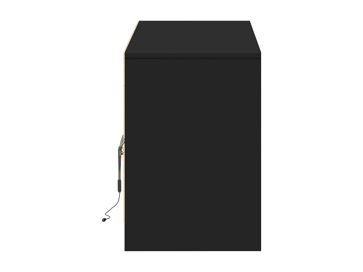 Meuble TV avec LED noir 140x34x50 cm bois d'ingénierie