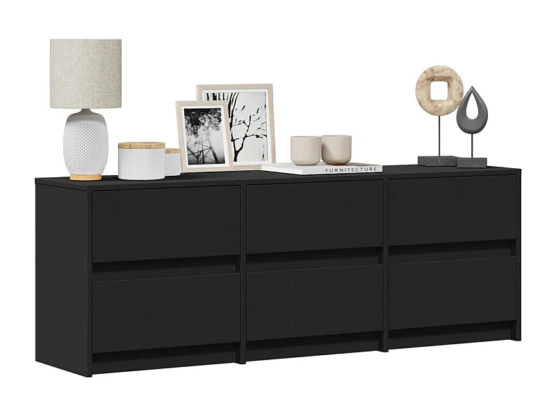 Móvel de TV com luzes LED derivados de madeira preto