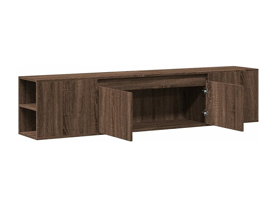 Meuble TV mural avec LED chêne marron 180x31x39,5 cm