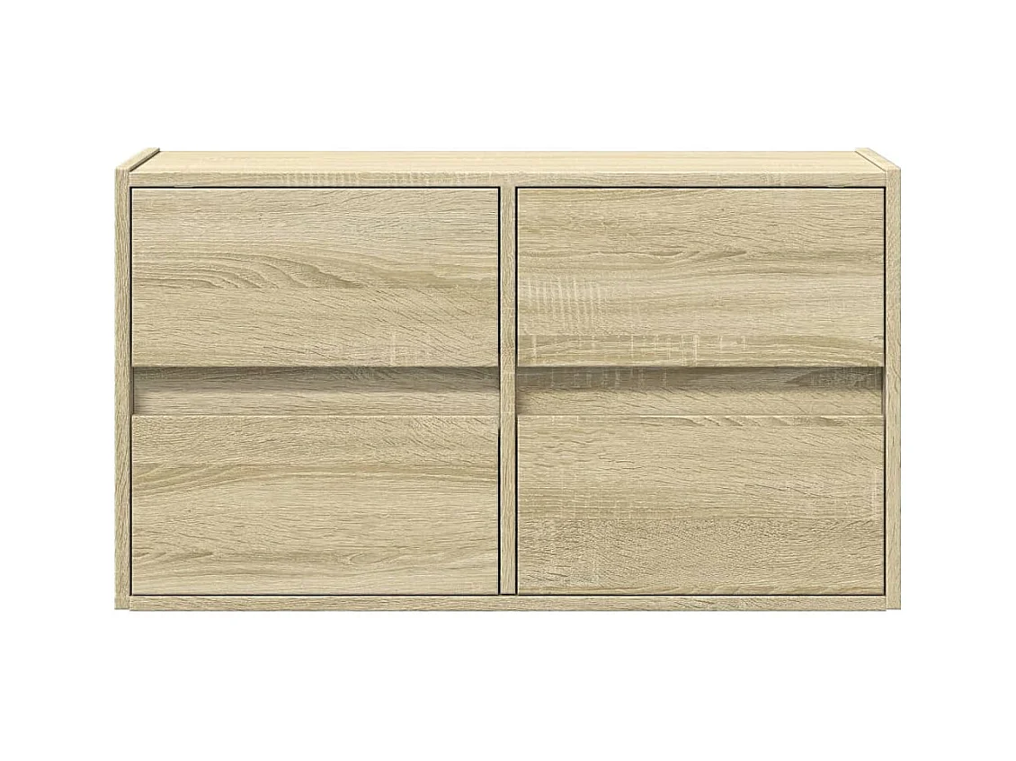 Meuble TV mural avec lumières LED chêne sonoma 80x31x45 cm