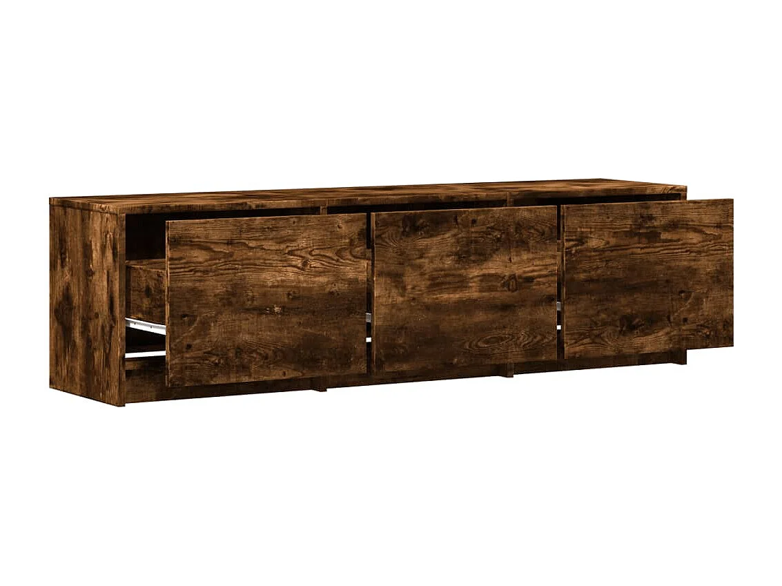TV-Schrank LED Räuchereiche 140x34x40 cm Holzwerkstoff