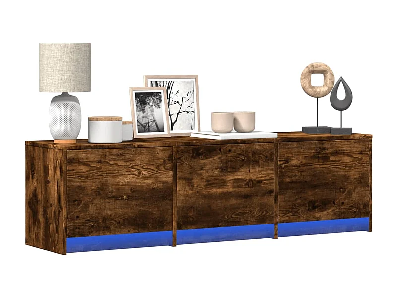 TV-Schrank LED Räuchereiche 140x34x40 cm Holzwerkstoff