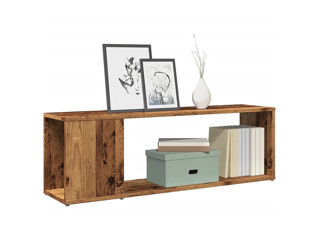 Meuble TV vieux bois 100x24x32 cm bois d'ingénierie