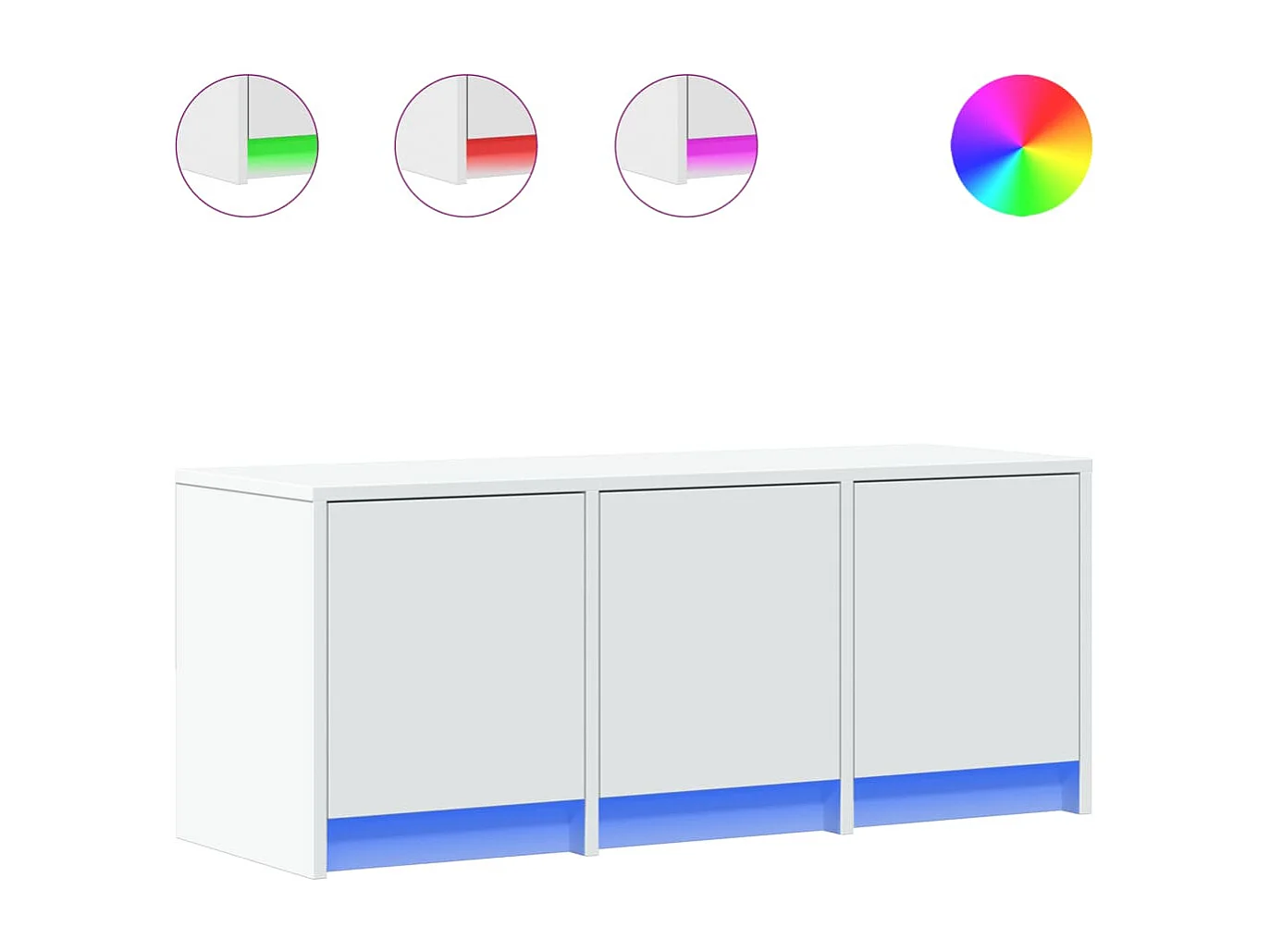 TV-Schrank mit LED-Beleuchtung Weiß 97x34x40 cm Holzwerkstoff