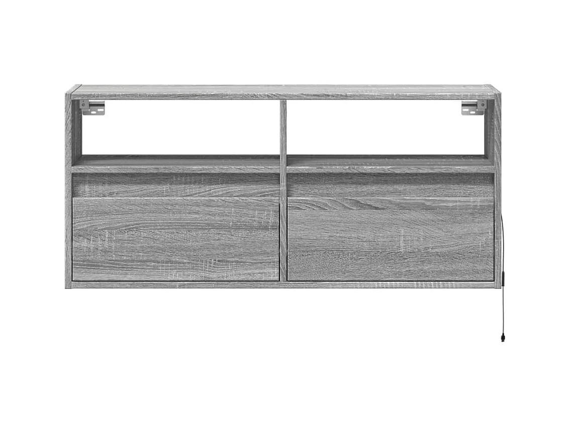 Meuble TV mural avec lumières LED sonoma gris 100x31x45 cm