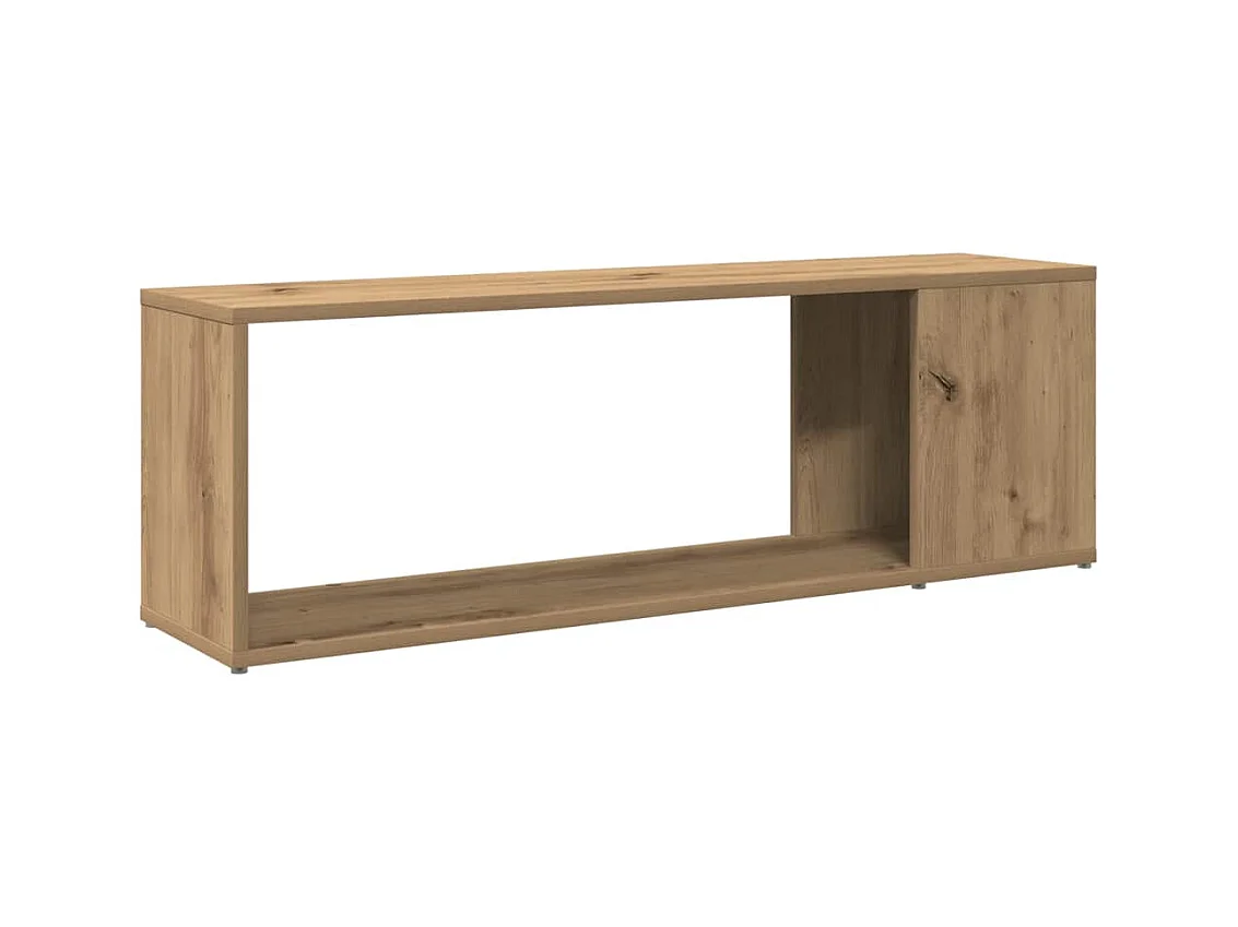 Meuble TV chêne artisanal 100x24x32 cm bois d'ingénierie