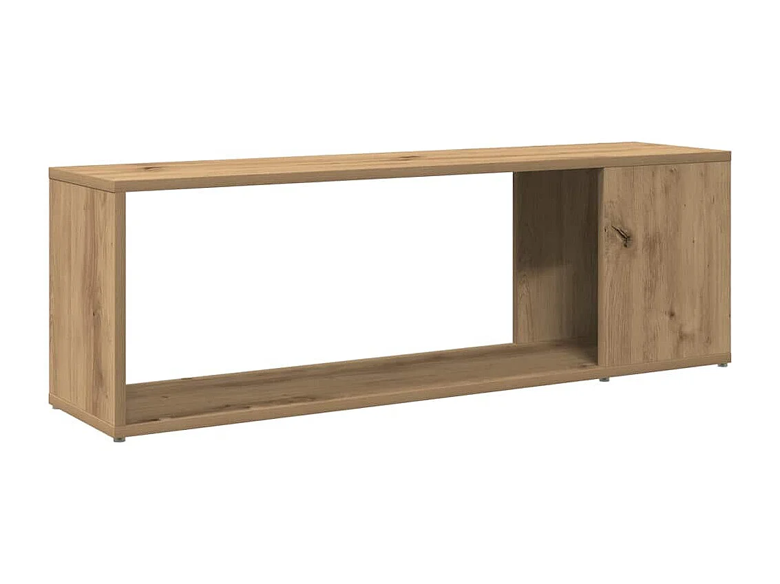 Tv-meubel 100x24x32 cm bewerkt hout artisanaal eikenkleur
