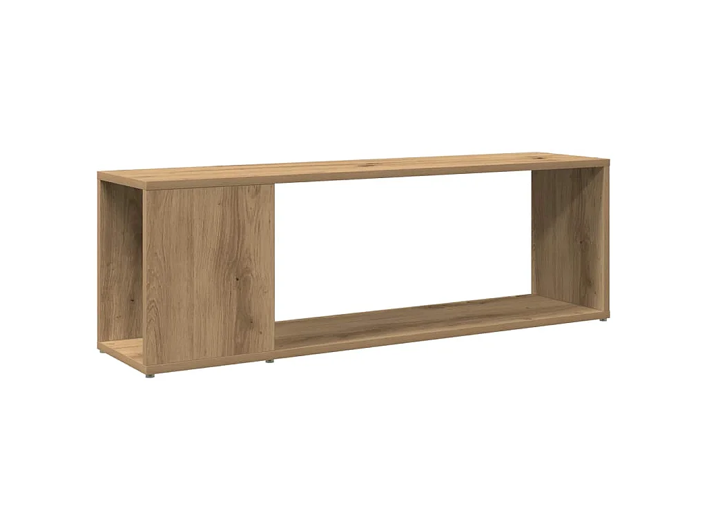Meuble TV chêne artisanal 100x24x32 cm bois d'ingénierie