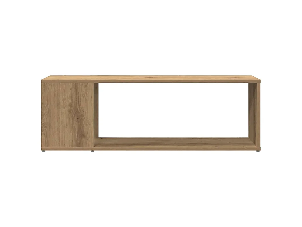 Meuble TV chêne artisanal 100x24x32 cm bois d'ingénierie
