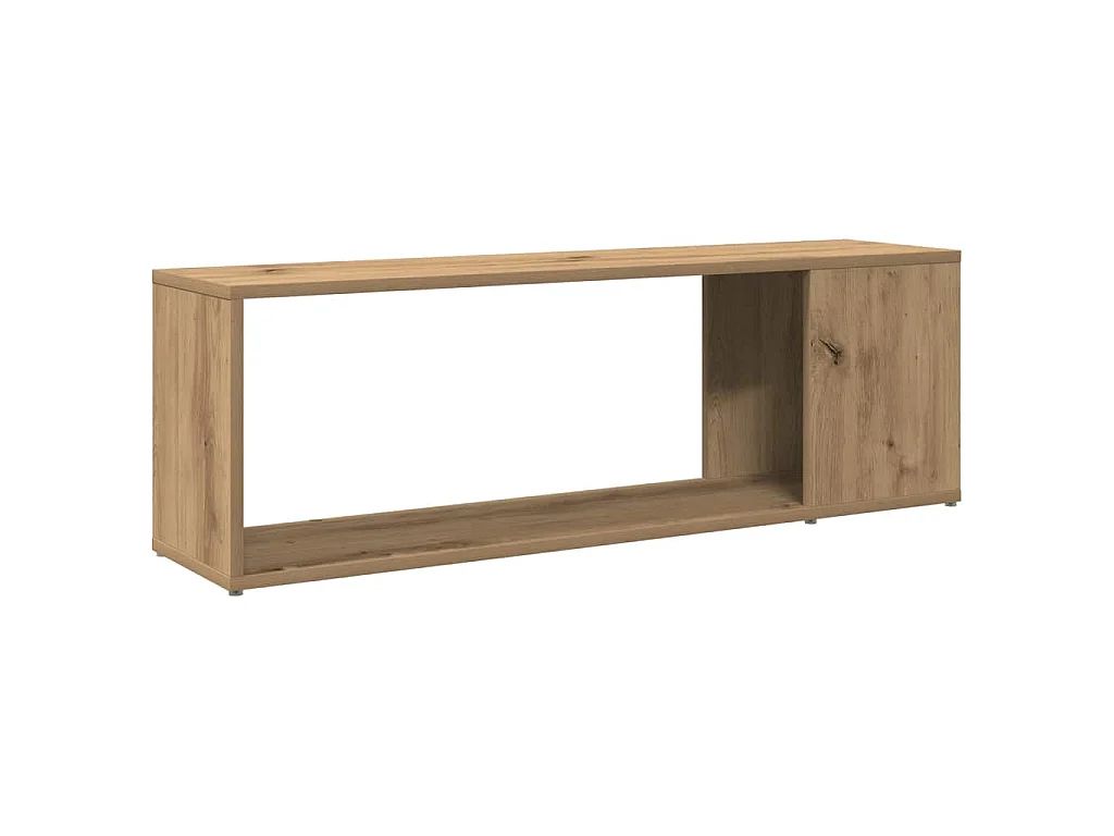 Meuble TV chêne artisanal 100x24x32 cm bois d'ingénierie