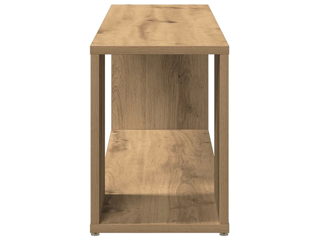 Meuble TV chêne artisanal 100x24x32 cm bois d'ingénierie