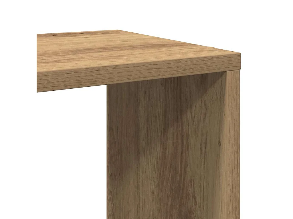 Meuble TV chêne artisanal 100x24x32 cm bois d'ingénierie